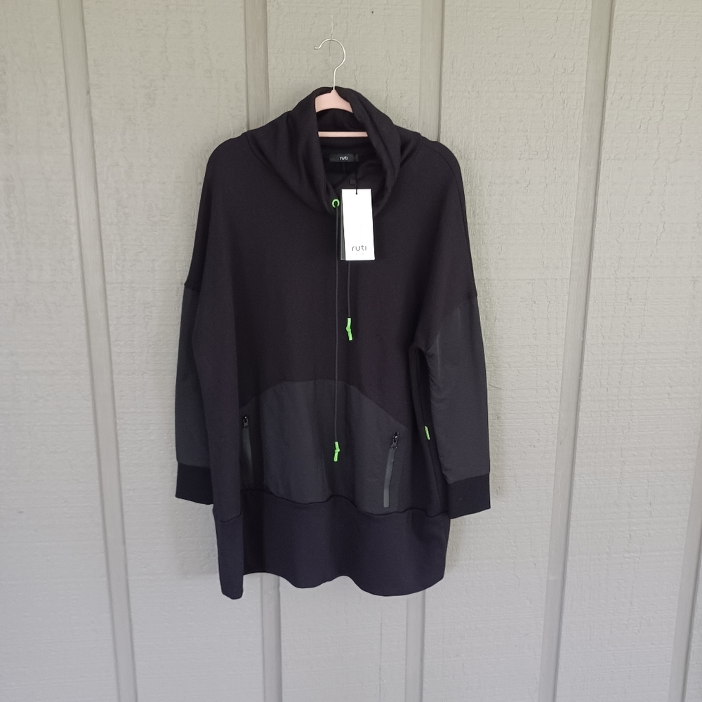 Ruti Sidonie Pullover Dress Size XS S Women Minimalist Black Long Sleeve Pockets
